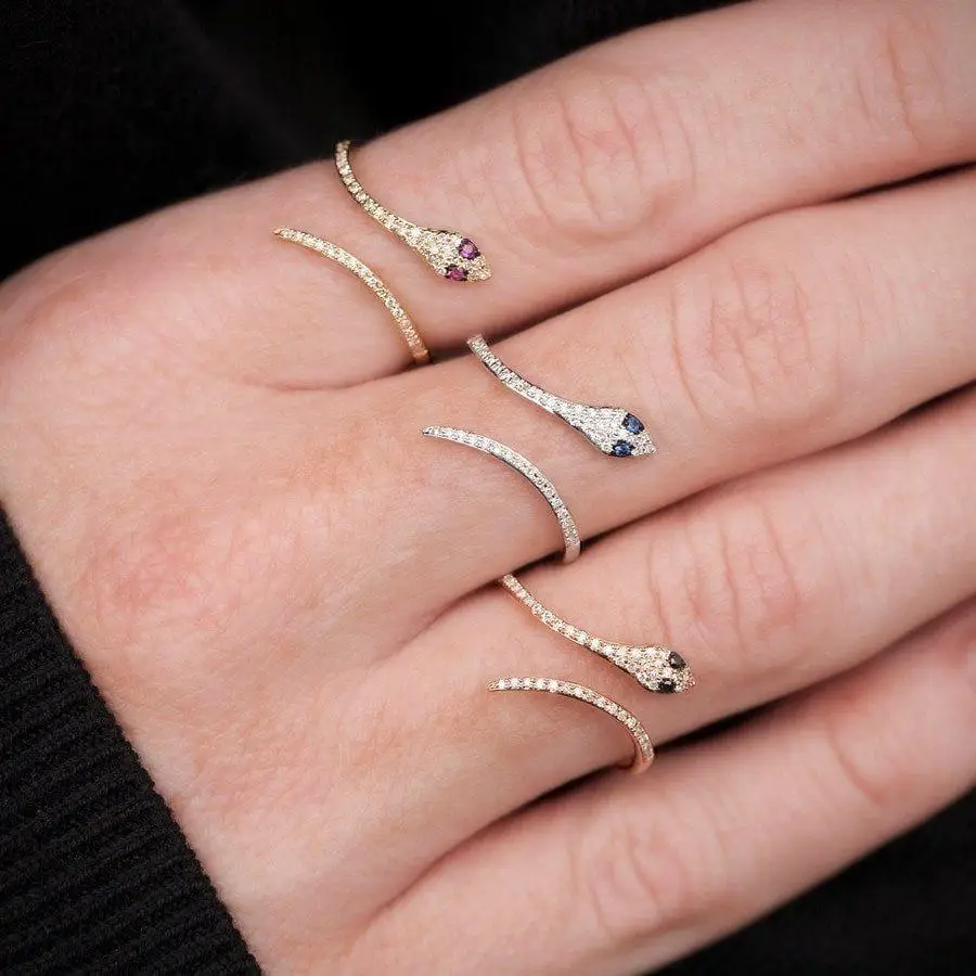 Gyvatės formos atidaryti žiedas Midi Karka mados moterų panele, juvelyriniai dirbiniai didmeninė 2019 3
