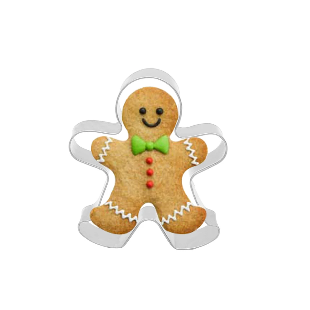 Naujas Kalėdų Cookie Cutter Įrankiai Aliuminio Lydinio Meduoliai su imbiero priedais Vyrų Formos Atostogų Sausainių Pelėsių Virtuvės tortas Dekoravimo Įrankiai 2
