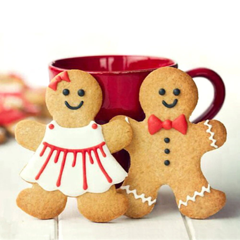 Naujas Kalėdų Cookie Cutter Įrankiai Aliuminio Lydinio Meduoliai su imbiero priedais Vyrų Formos Atostogų Sausainių Pelėsių Virtuvės tortas Dekoravimo Įrankiai 5