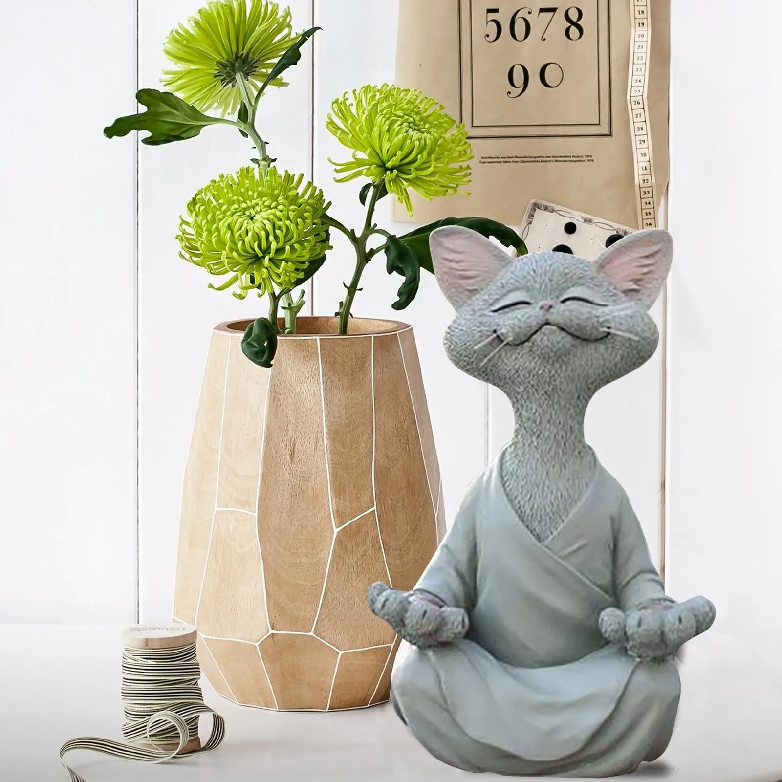 Namų Dekoro Įnoringas Juoda Buda Katės Statulėlės, Meditacija, Joga Kolekcines, Happy Cat Dekoro Pav Žaislai Gyvūnų Modelio Paveikslas Žaislai 4
