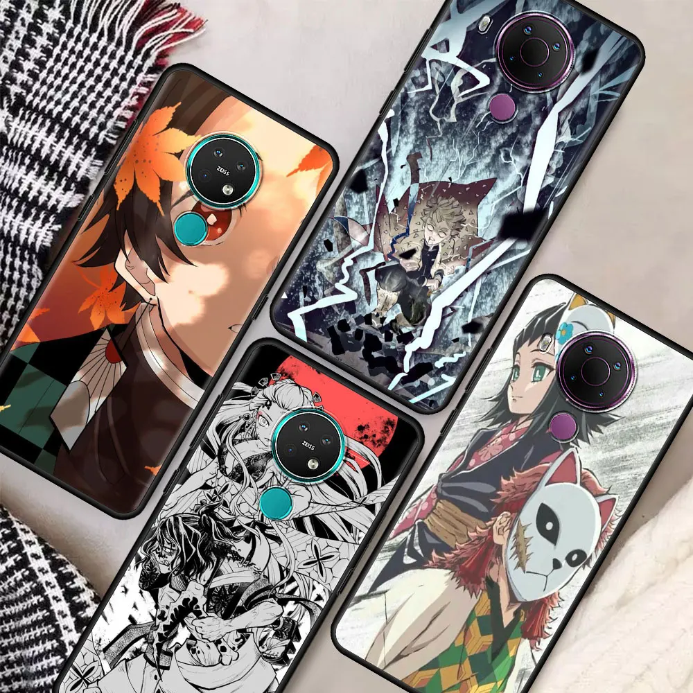 Anime Demon Slayer Kimetsu Telefono dėklas, skirtas Nokia 7.2 3.4 5.4 5.3 2.3 2.4 G10 2.2 8.3 5G 4.2 X10 3.2 1.3 1.4 X20 G20 C20 Dangtis 2