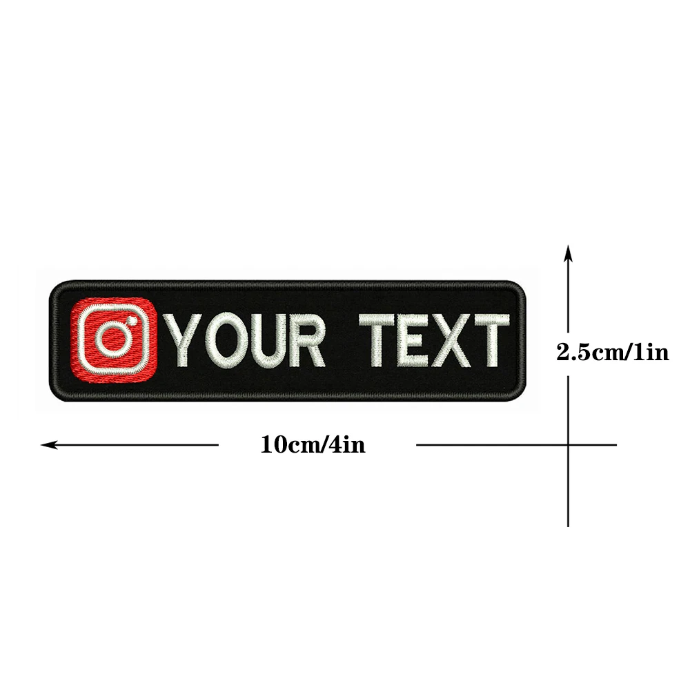 Instagram Logotipą, 10X2.5cm Siuvinėjimo Užsakymą Pavadinimas Tekstas Pleistro Juostelės ženklelis Geležies Arba Velcro Pagrindo Lopai Drabužių, Kuprinės 4
