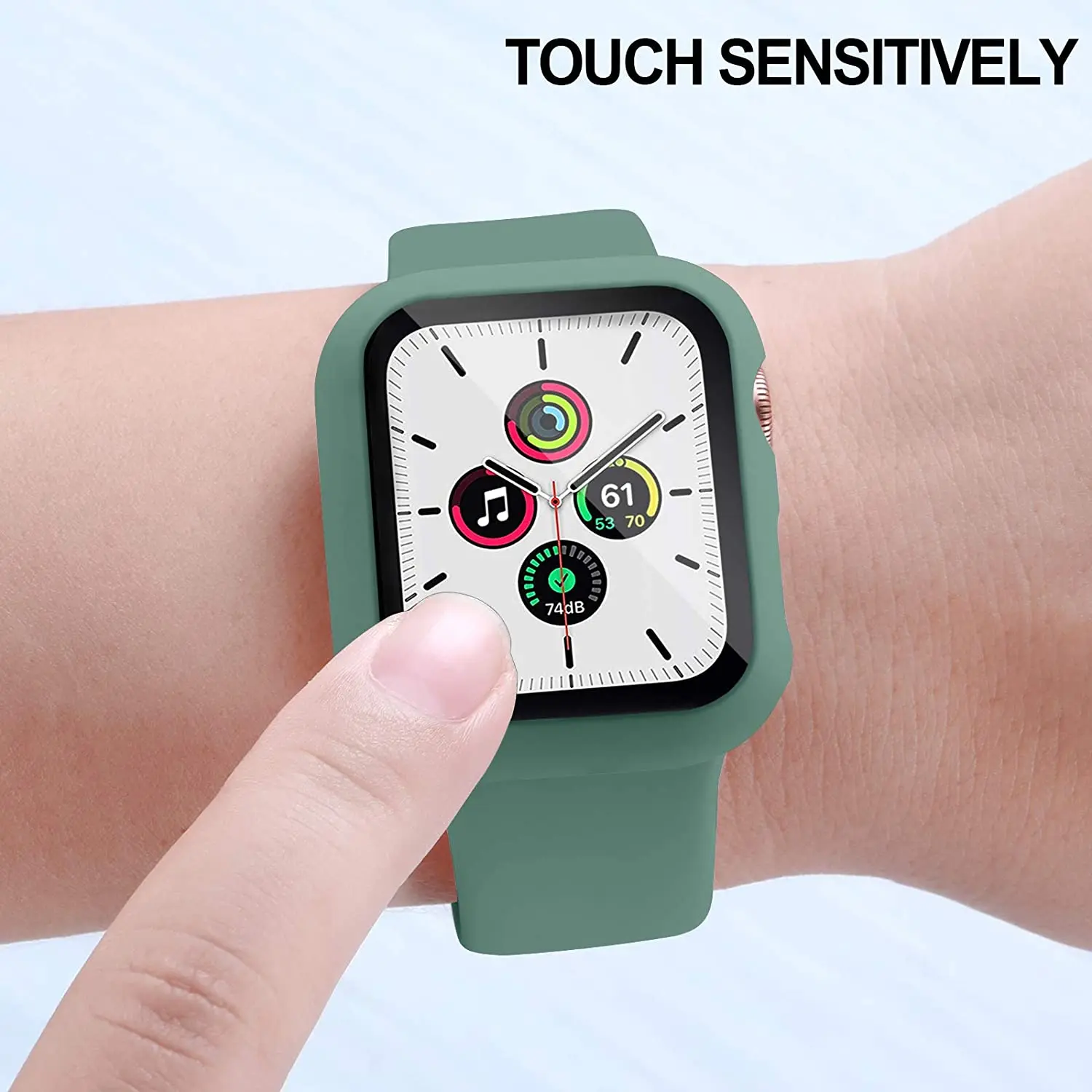 Stiklas+Case+Diržu, Apple Watch band 44mm 40mm 38mm 42mm 40 44 mm Silikono smartwatch watchband apyrankę iWatch 3 4 5 6 se juosta 0