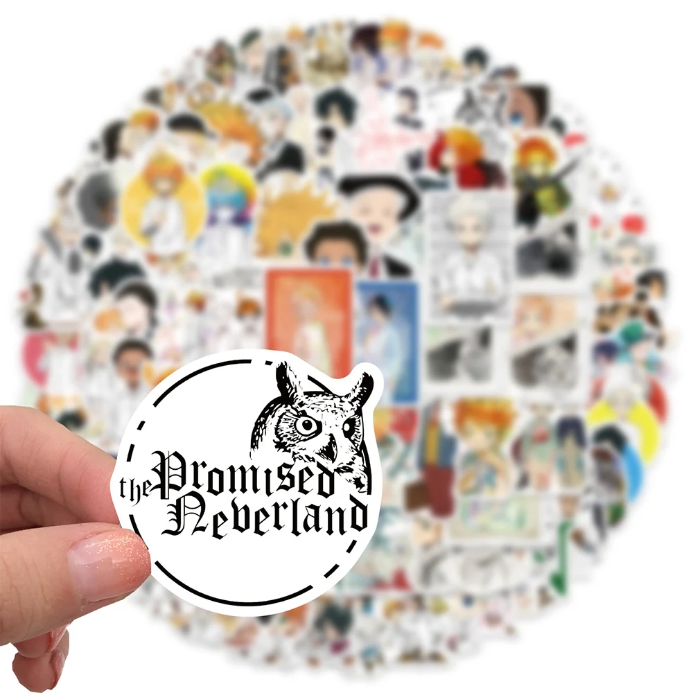 100VNT Pažadą Neverland Anime Lipdukai Girls Cartoon Lipdukai Lipdukai PASIDARYK pats Raštinės reikmenys Nešiojamojo Telefono Dviračio Šalmas 2