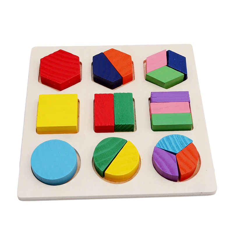 Kūdikiams, Vaikams, Mediniai Mokymosi Dėlionės, Žaislų, Montessori Spalvingas Geometrines Pažinimo Pjūklelis dėlionės (Galvosūkiai) Medienos Švietimo Žaislai Vaikams 2