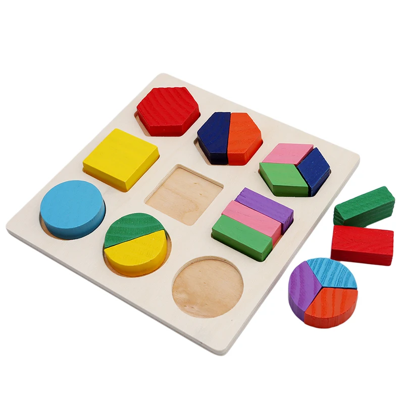 Kūdikiams, Vaikams, Mediniai Mokymosi Dėlionės, Žaislų, Montessori Spalvingas Geometrines Pažinimo Pjūklelis dėlionės (Galvosūkiai) Medienos Švietimo Žaislai Vaikams 3