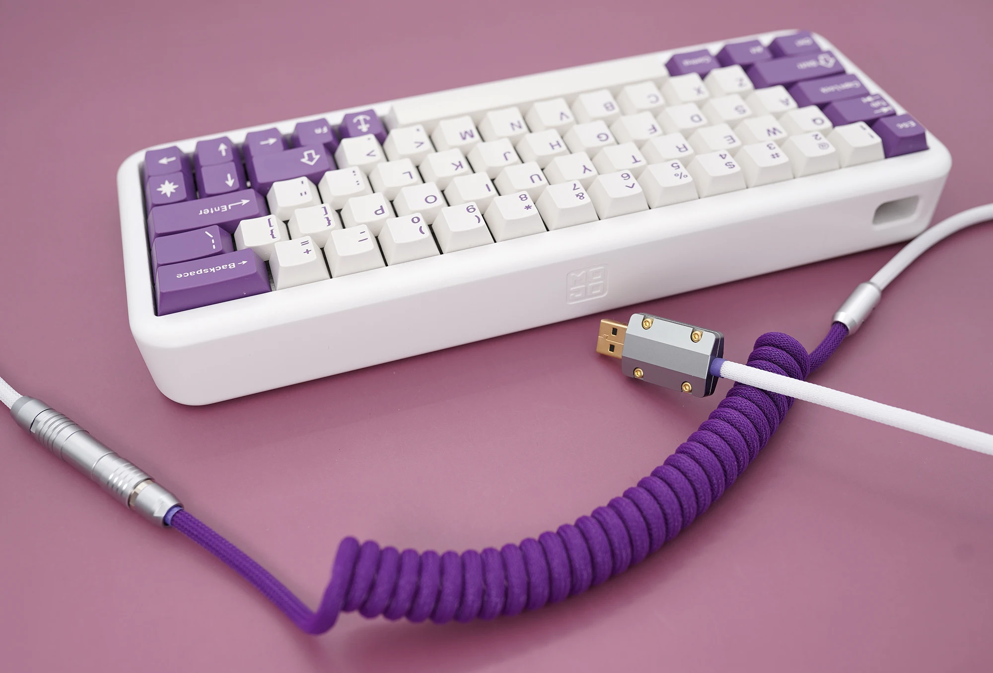 GeekCable Rankų darbo Mechaninė Klaviatūra Duomenų Kabelis GMK Temą SP Keycap Temą Linijos Violetinės Pieno Colorway Kelis Kištuko Tipas 3