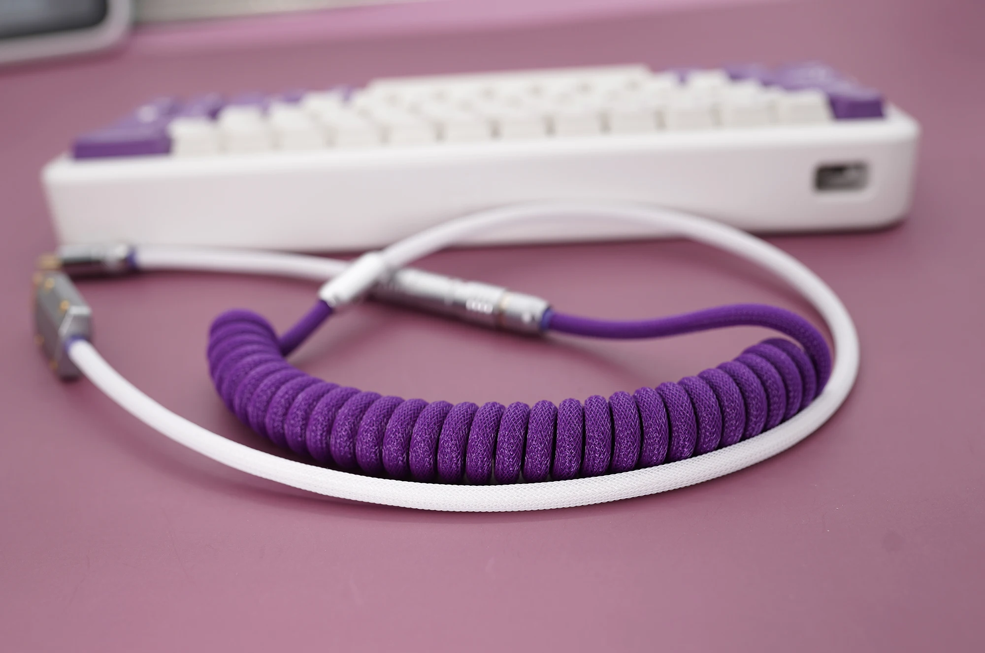 GeekCable Rankų darbo Mechaninė Klaviatūra Duomenų Kabelis GMK Temą SP Keycap Temą Linijos Violetinės Pieno Colorway Kelis Kištuko Tipas 5