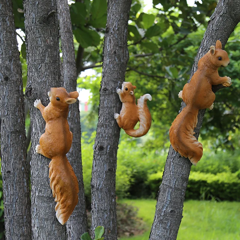 Derva voverė Sodo puošmena Namų lauko priedai Imituojant gyvūnų ornamentais, pasakos sodo miniatiūros WJ724 1