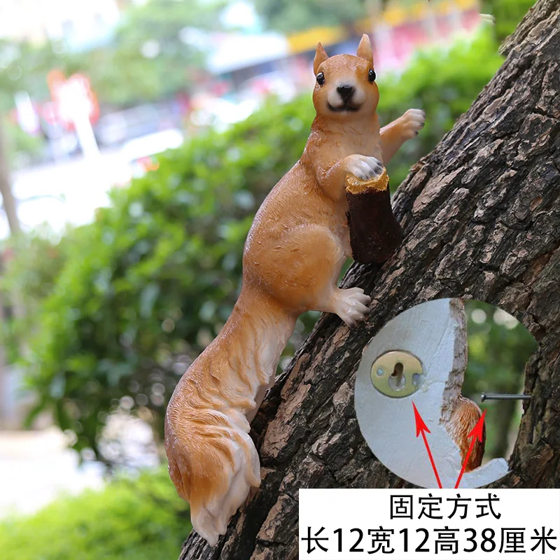 Derva voverė Sodo puošmena Namų lauko priedai Imituojant gyvūnų ornamentais, pasakos sodo miniatiūros WJ724 2