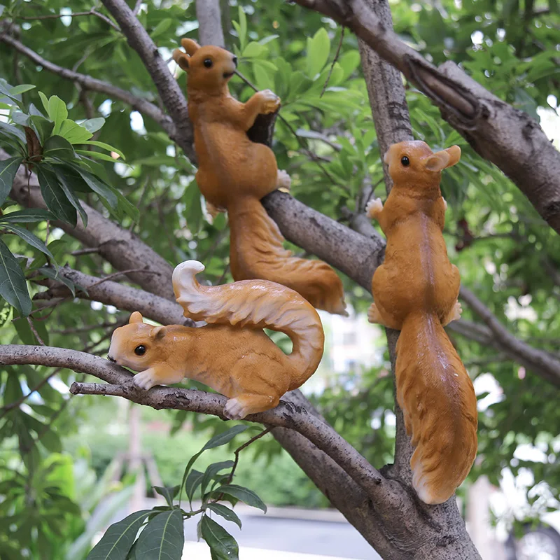 Derva voverė Sodo puošmena Namų lauko priedai Imituojant gyvūnų ornamentais, pasakos sodo miniatiūros WJ724 4