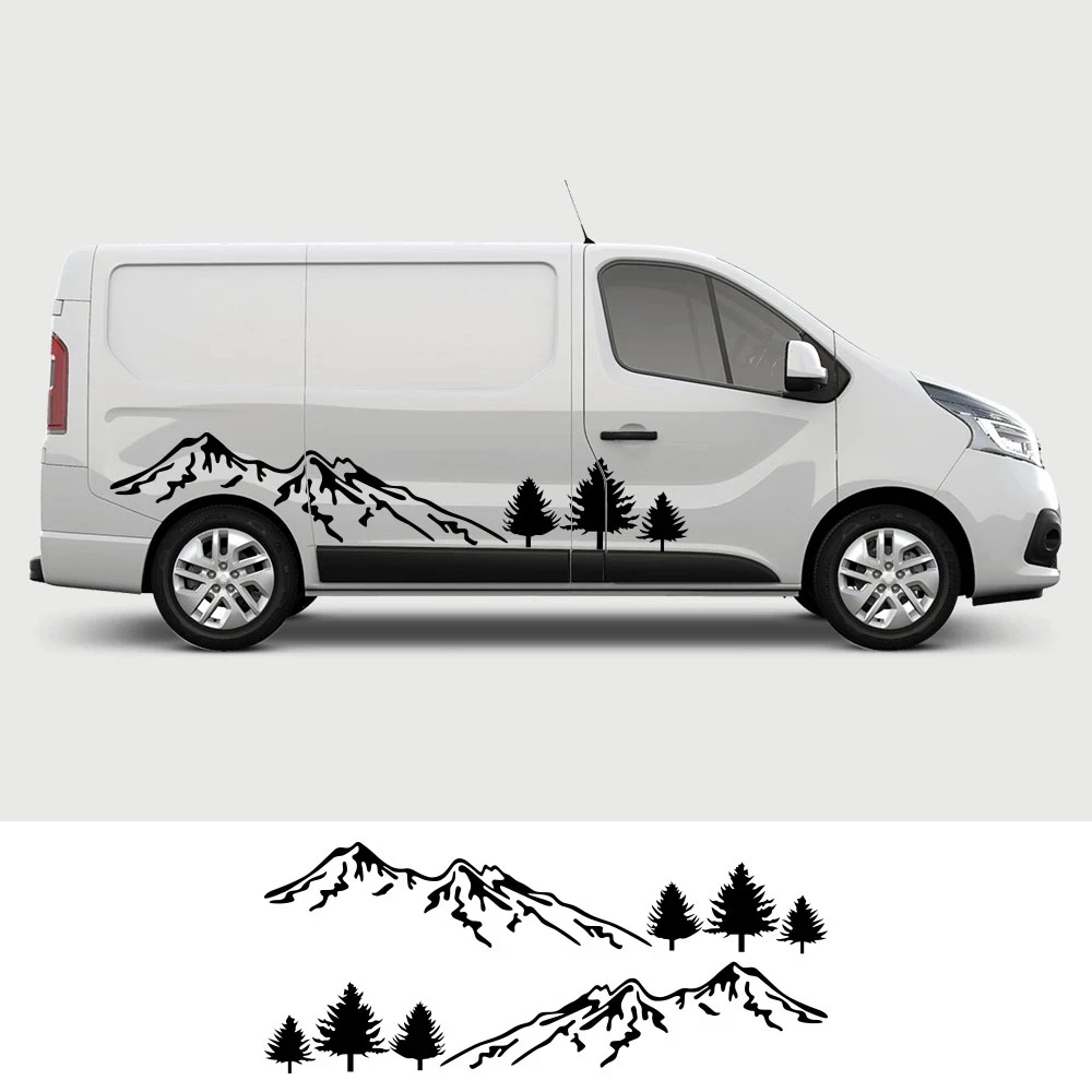 Autocollants graphiques de montagne à rayures supilkite Volkswagen, 4 pièces/daug, supilkite kempingas-Automobilių et Van, 