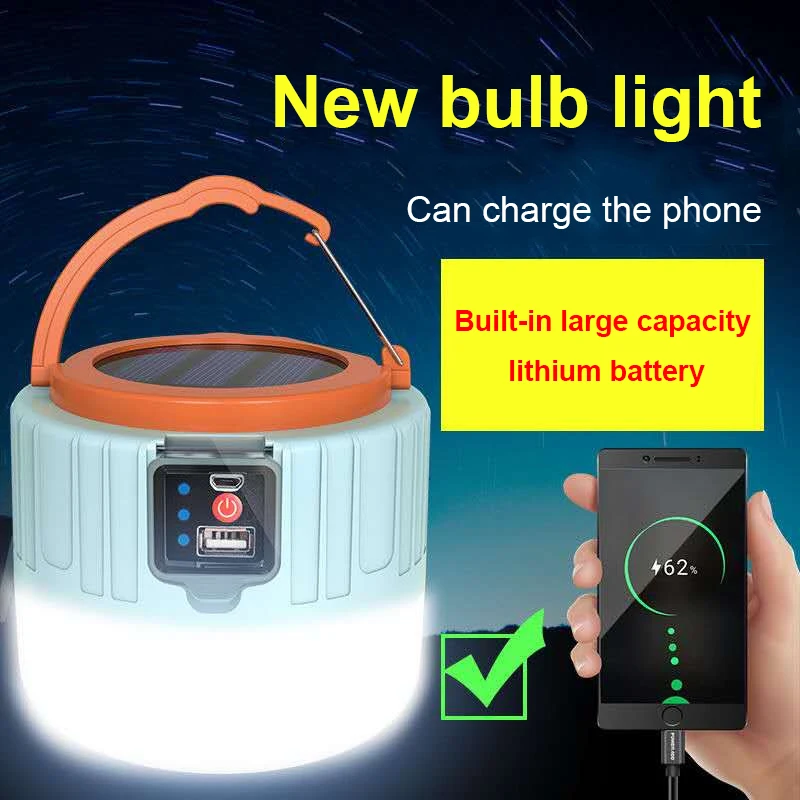 Saulės LED Kempingo Žibintas USB Įkrovimo Lemputė Lauko Palapinė Lempos Nešiojami Žibintai Avariniai Žibintai GRILIS 3
