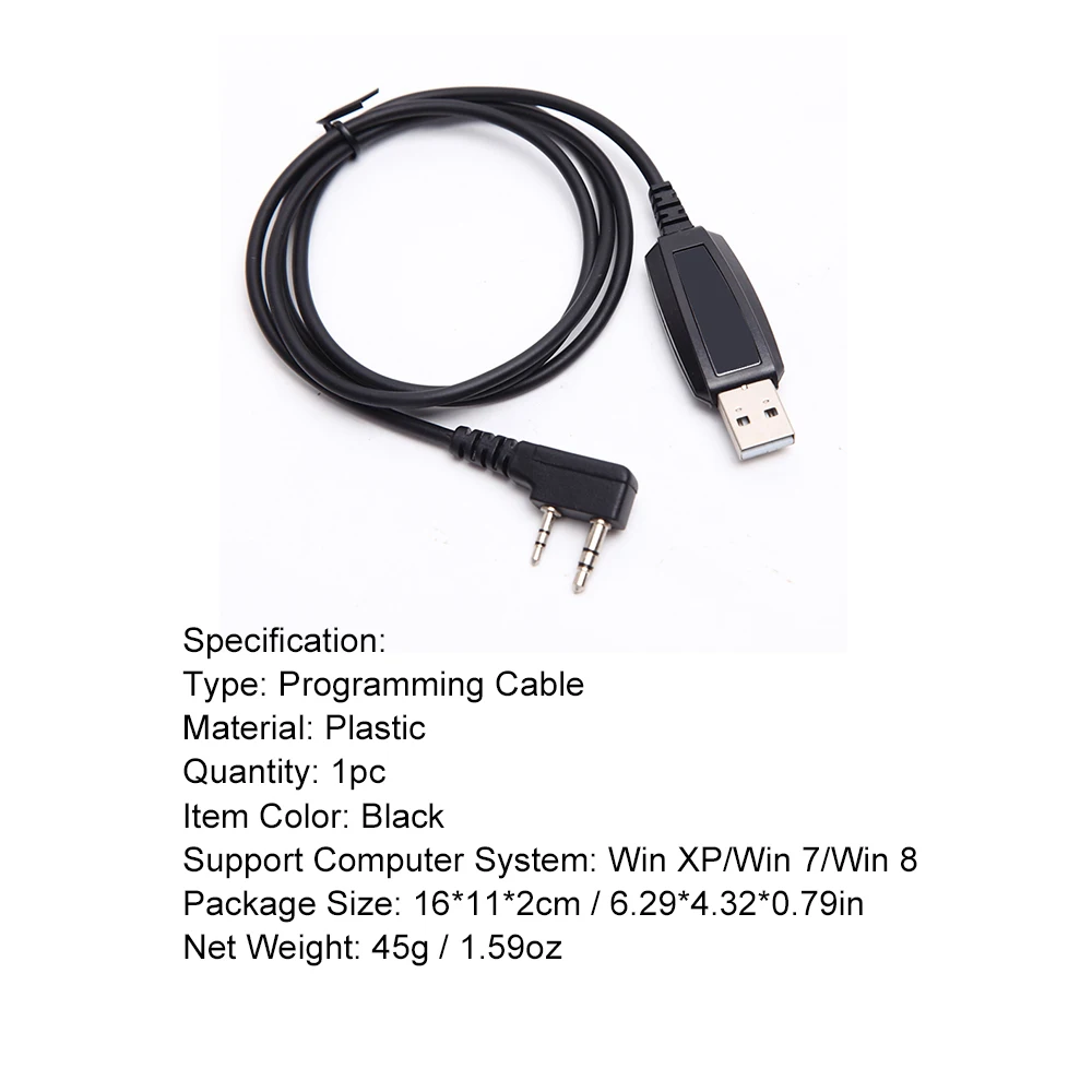 USB Programavimo Kabelis Dvi-pin Programavimo Kabelis Baofeng UV-5R UV-82 RETEVIS H777 RT22 RT15 RT81 Win XP/7/8 
