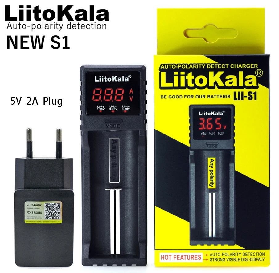 Liitokala Lii-402 Lii-202 Lii-PD2 Lii-S2 smart univesal įkroviklio 1.2 V Ni-MH AA/AAA 3.7 V, Li-ion 21700 18650 baterija, įkroviklis 2