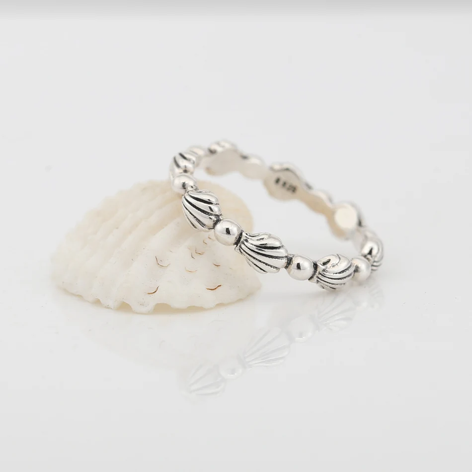 Autentiškas S925 Kriauklių Žiedas Moterims Vestuves tinka Lady Fine Jewelry Mergina Pirštu anel Dovana 0