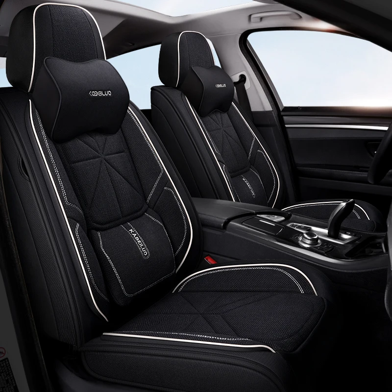 Visiška linų pluošto automobilių sėdynės padengti automobilių sėdynės apima Volvo s60 automobilių v40 v60 s80 s90 v90 xc70 xc40 xc60 xc90 cars2011 4