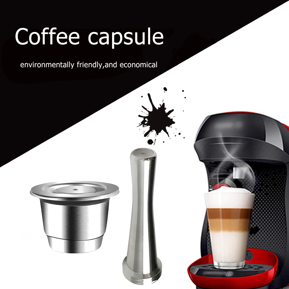 Dropship Daugkartinio naudojimo Kavos Kapsulių Nespresso Mašinos Refilable Maker Filtras Cafeteira Nespresso inissia Nerūdijančio Plieno 2