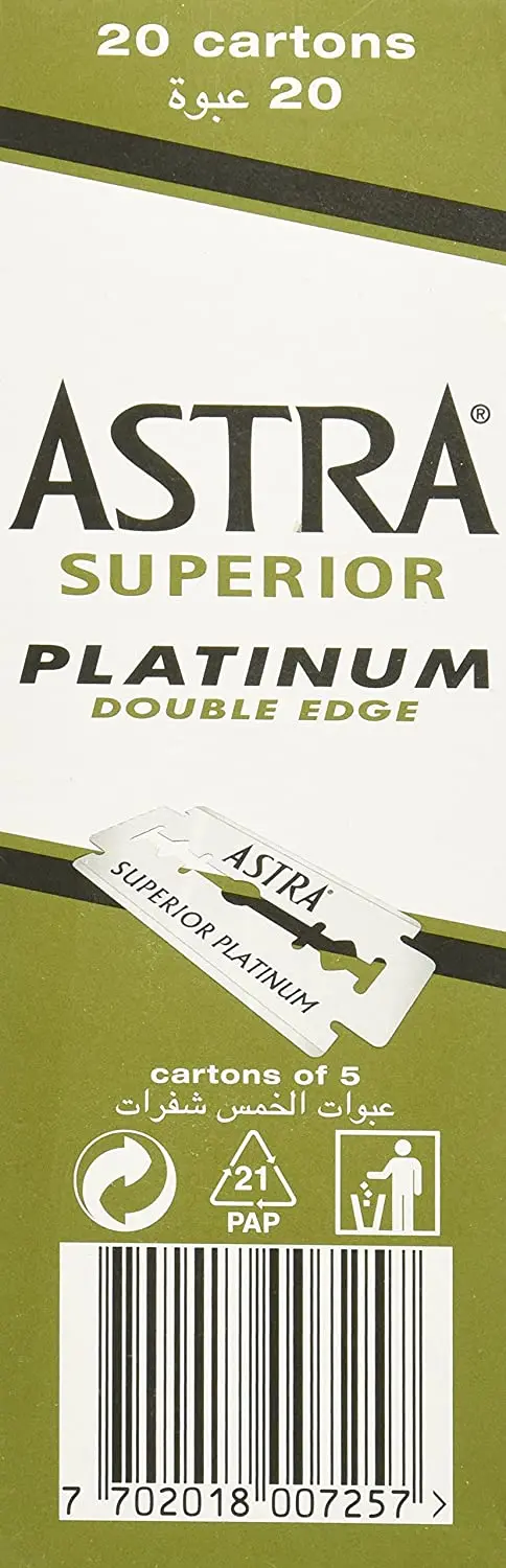 Astra superior double platinum krašto saugių skustuvų peiliukai skutimosi žalia pakuotėje 5 vnt 10 vnt 20 vnt 50 vnt 100 vnt 200 vnt 0