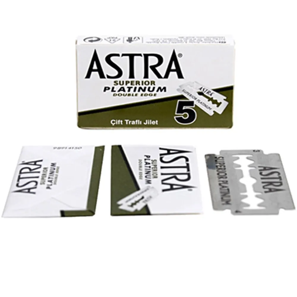 Astra superior double platinum krašto saugių skustuvų peiliukai skutimosi žalia pakuotėje 5 vnt 10 vnt 20 vnt 50 vnt 100 vnt 200 vnt 2