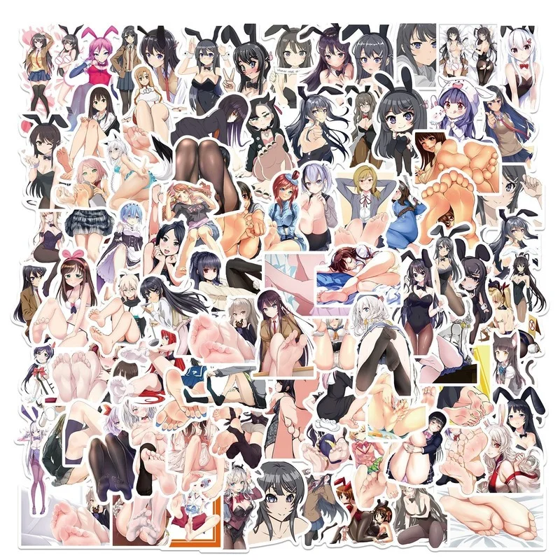 10/50/100vnt Anime Hentai Seksuali Mergina, Bunny Mergina Lipdukas, Lipdukai, Nešiojamas Lagaminas Riedlentė Mobiliojo Apdailos Vandeniui Lipdukai 0