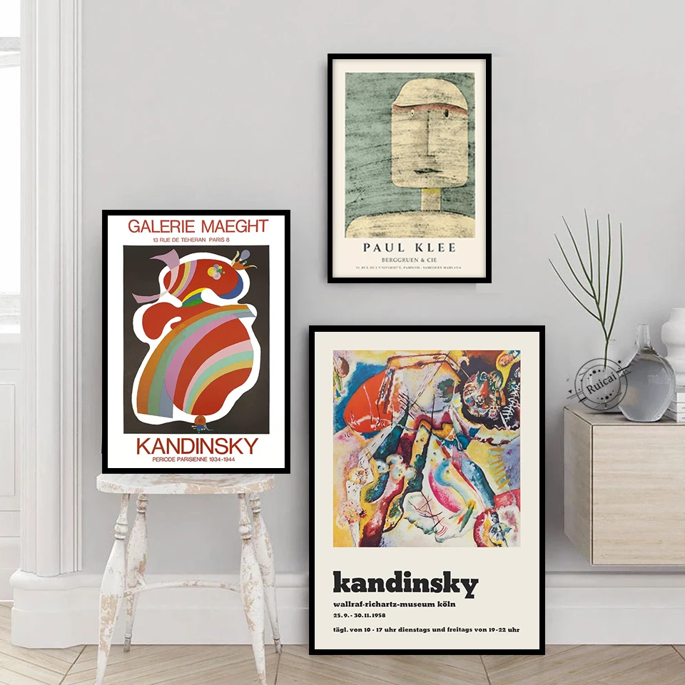 Wassily Kandinskis Plakatas Derliaus 1960-ųjų, Galerija ir Muziejus, Drobė Menas Spausdinti abstrakčiosios Tapybos Sienos Nuotrauka Namų Dekoro 5