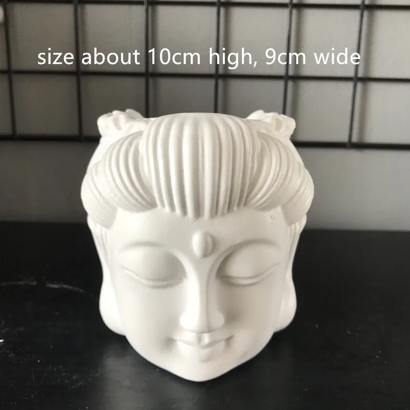 Dervos Tinkas Mergina Vaza Maker 3D Buda Galvos Molio Silikono Puodą Formų Betono Vazonas Sodinamoji Pelėsių 2