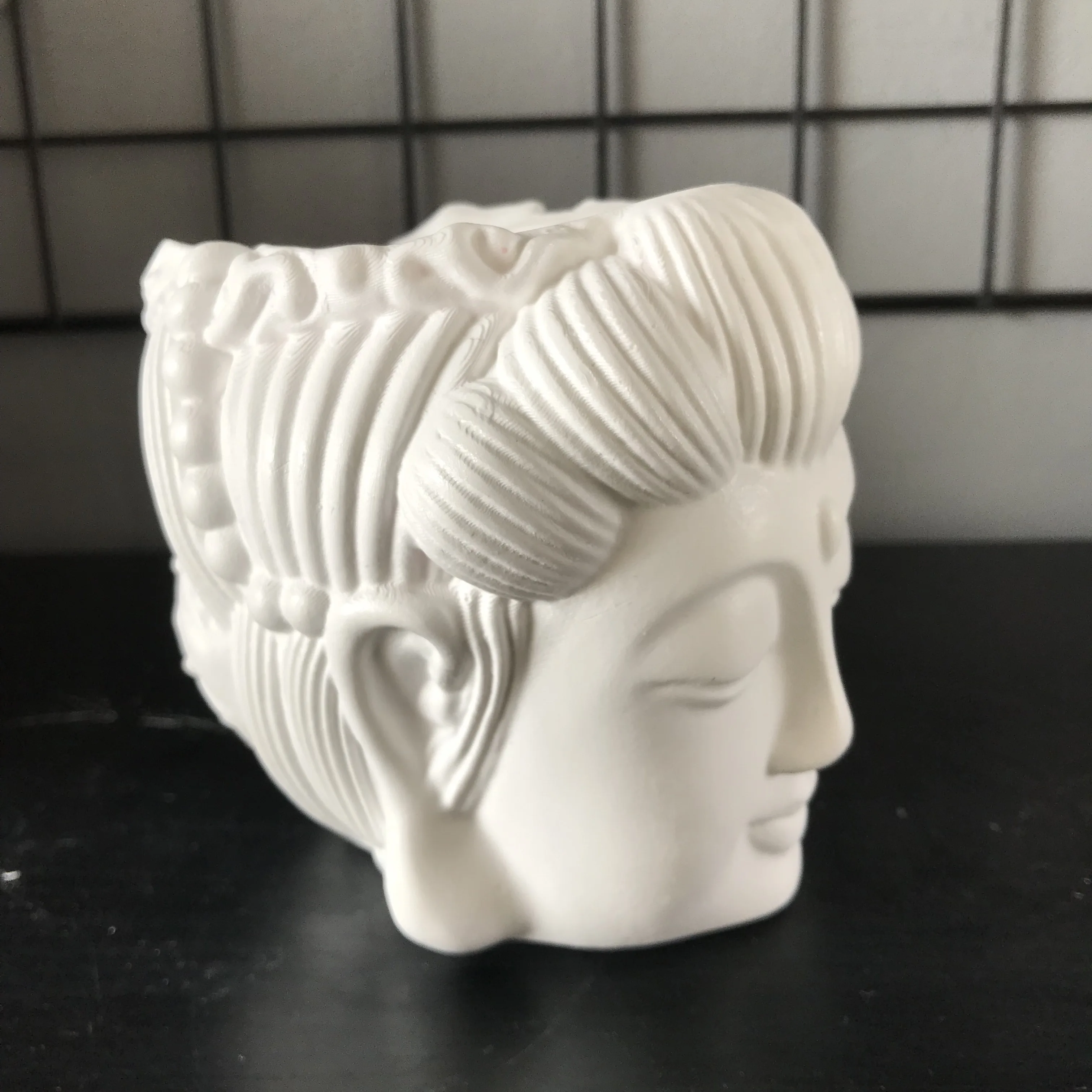 Dervos Tinkas Mergina Vaza Maker 3D Buda Galvos Molio Silikono Puodą Formų Betono Vazonas Sodinamoji Pelėsių 4