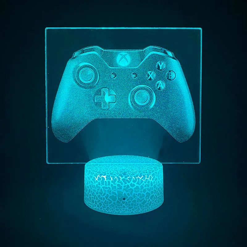 LED 3D Vaizdą Lempos Šviesos Gamepad Xbox Žadintuvas Bazės Miegamasis naktinė lempa už Draugu Gimtadienio Dovana 2