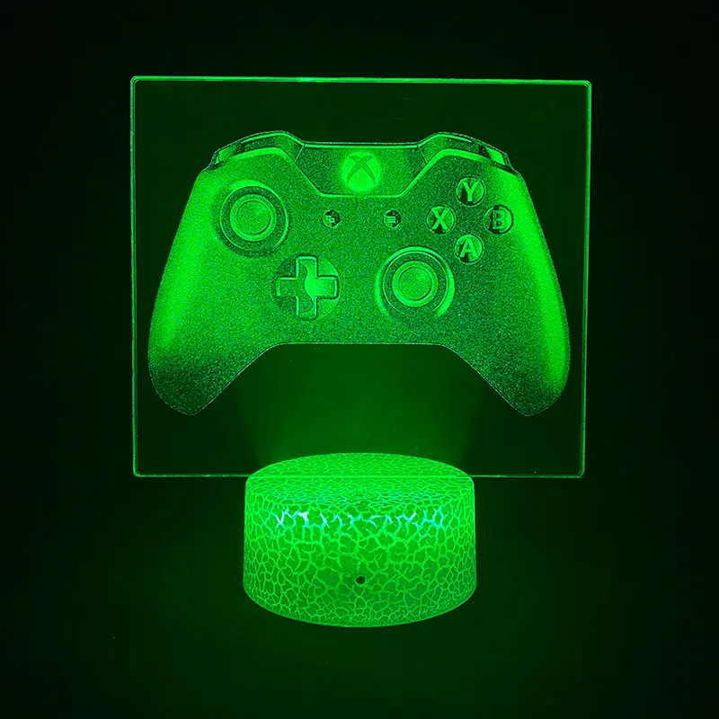 LED 3D Vaizdą Lempos Šviesos Gamepad Xbox Žadintuvas Bazės Miegamasis naktinė lempa už Draugu Gimtadienio Dovana 3