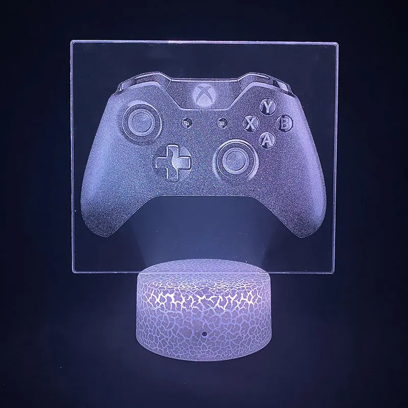 LED 3D Vaizdą Lempos Šviesos Gamepad Xbox Žadintuvas Bazės Miegamasis naktinė lempa už Draugu Gimtadienio Dovana 4