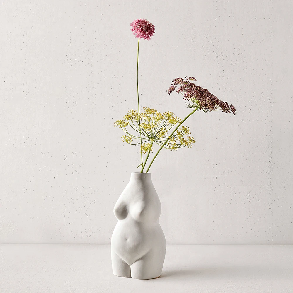 Liemens Vaza, Drūtas Femal Kūno Skulptūra Gėlių Kompozicijų Art Dizaino Dervos Amatų Fotografijos Rekvizitai Krūtinė Nuogas Liemens Butelis 0