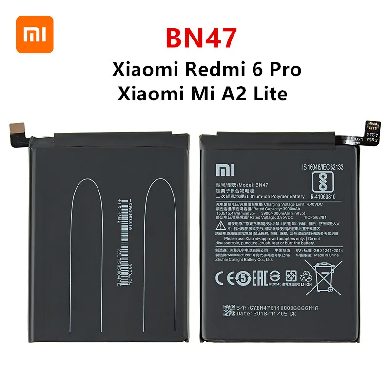 Xiao mi Originalus BN47 4000mAh Bateriją Xiaomi Mi A2 Lite/ Redmi 6 Pro BN47 Aukštos Kokybės Telefoną, Baterijos Pakeitimas 2
