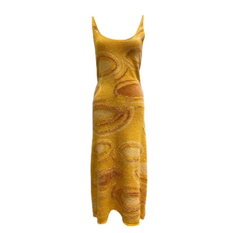 JESSIC 2021 Naują Stilių Moterų Asmenybės Dizaino Whirlpool Megzti Kaklaraištis-dažų Sling Bag Klubo Suknelė, Ilgas Sijonas Moterims 4
