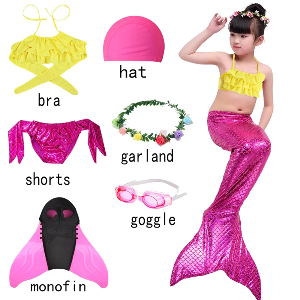 2021 Naujų Vaikų Mergaičių Undinėlės Uodegos Peleko maudymosi kostiumėlį Bikini Maudymosi Kostiumą, Suknelę Šalies Vaikų Drabužių Plaukti Cosplay Kostiumas 4-12y 2