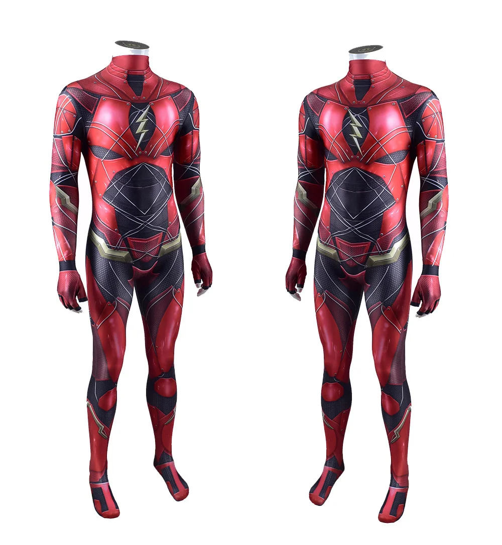 Aukštos kokybės Suaugę Vaikai 2021 Superhero Flash Cosplay Kostiumų Barry Allen Zentai Helovinas Bodysuit Kostiumas Jumpsuits 5
