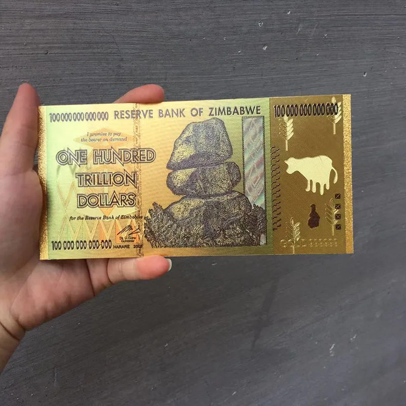Zimbabvės Juodojo Aukso Lapas 100 milijardų minėjimas taško Dolerio banknotų, Namų Dekoracijas, praktinių ir karšto pardavimo 1