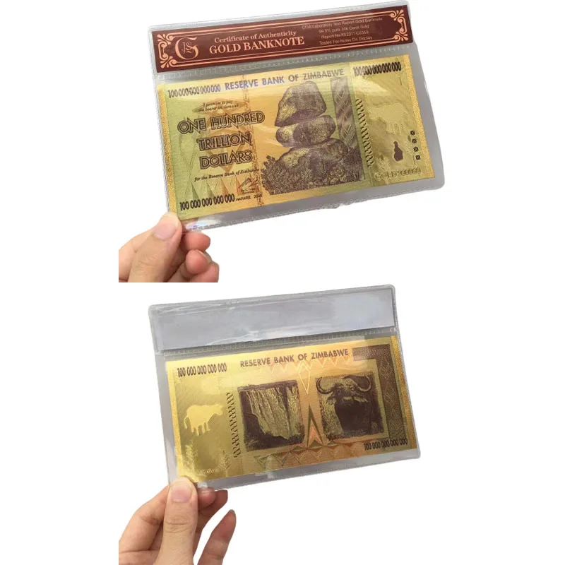 Zimbabvės Juodojo Aukso Lapas 100 milijardų minėjimas taško Dolerio banknotų, Namų Dekoracijas, praktinių ir karšto pardavimo 5