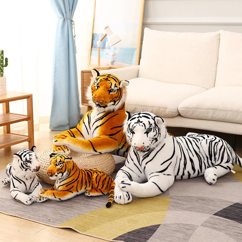 50-110cm Gyvas Tigras Pliušiniai Žaislai Žiaurus Laukinių Gyvūnų Modeliavimas Balta Ruda Miško Karalius Lėlės Vaikams, Vaikų Gimtadienio Dovanos 0