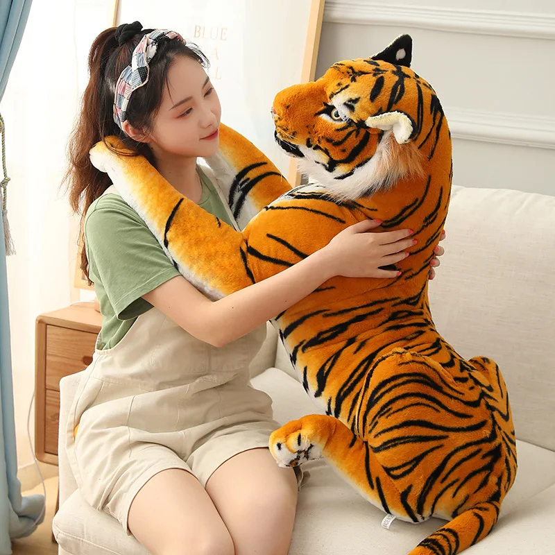 50-110cm Gyvas Tigras Pliušiniai Žaislai Žiaurus Laukinių Gyvūnų Modeliavimas Balta Ruda Miško Karalius Lėlės Vaikams, Vaikų Gimtadienio Dovanos 1