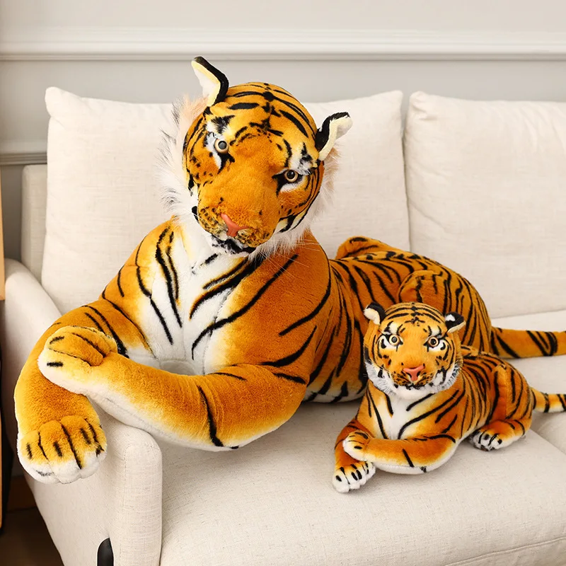 50-110cm Gyvas Tigras Pliušiniai Žaislai Žiaurus Laukinių Gyvūnų Modeliavimas Balta Ruda Miško Karalius Lėlės Vaikams, Vaikų Gimtadienio Dovanos 2