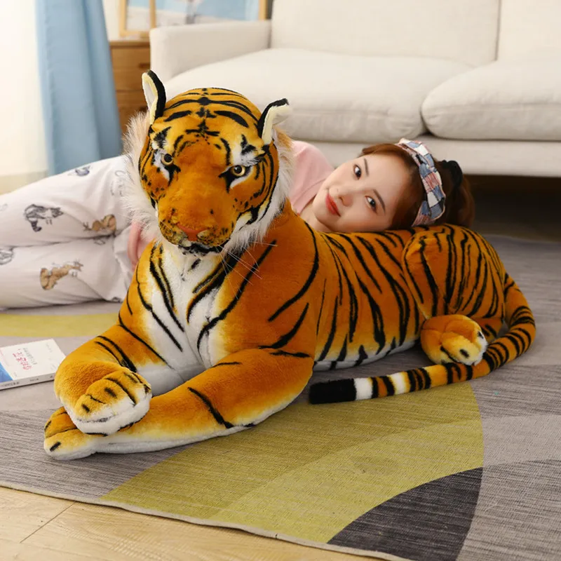 50-110cm Gyvas Tigras Pliušiniai Žaislai Žiaurus Laukinių Gyvūnų Modeliavimas Balta Ruda Miško Karalius Lėlės Vaikams, Vaikų Gimtadienio Dovanos 4