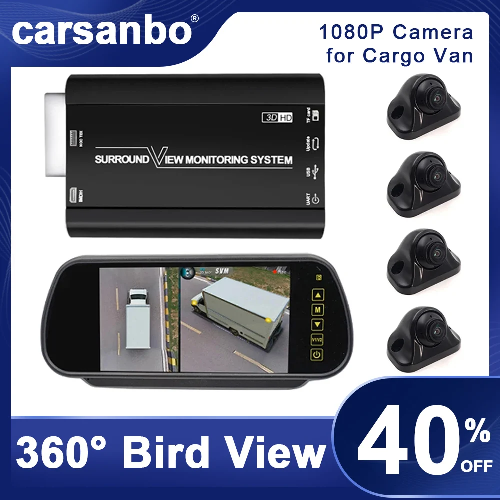 360 Besiūlių Supa Peržiūrėti Skaitmeninio Vaizdo įrašymo Kamera Paukščių Nuomone Automobiliams Night Vision 3D HD Žetonų, 1080P vaizdo Kamera, skirta Krovinių Van 3