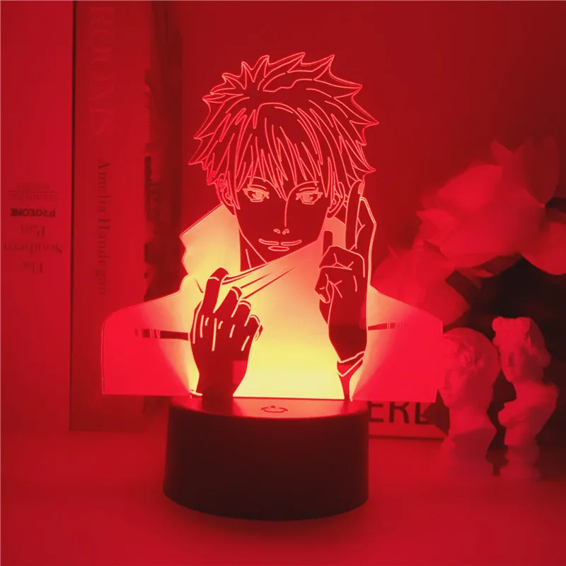 Džiudžiutsu Kaisen 3D Iliuzija LED Nakties Šviesos Manga Anime Gojo Satoru Gerbėjai Vaikų Kūrybos Dovanos Stalas Stalo Lempa RGB Blykstės Režimas Spalva 0