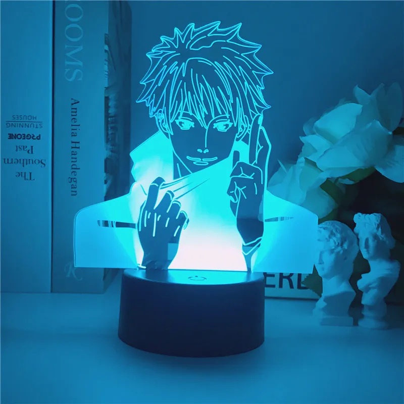 Džiudžiutsu Kaisen 3D Iliuzija LED Nakties Šviesos Manga Anime Gojo Satoru Gerbėjai Vaikų Kūrybos Dovanos Stalas Stalo Lempa RGB Blykstės Režimas Spalva 5