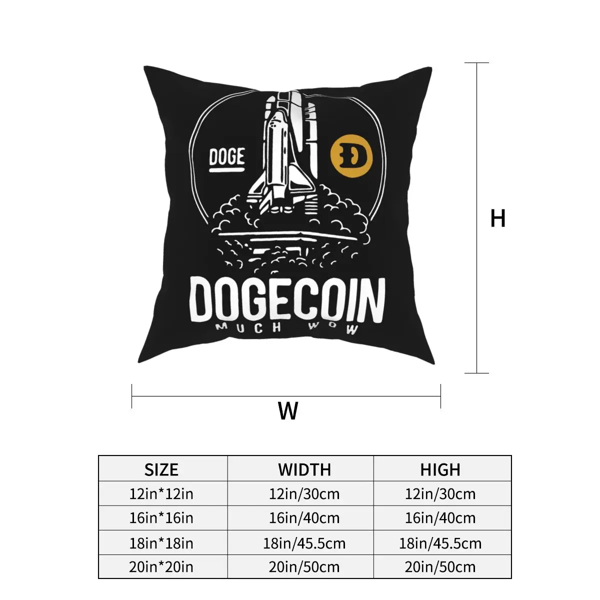 Dogecoin Raketa Į Mėnulį Mesti Pagalvę Padengti Pagalvėles už Sofos Bitcoin Kriptografijos Ethereum Btc Blockchain 45*45cm Užvalkalas 3