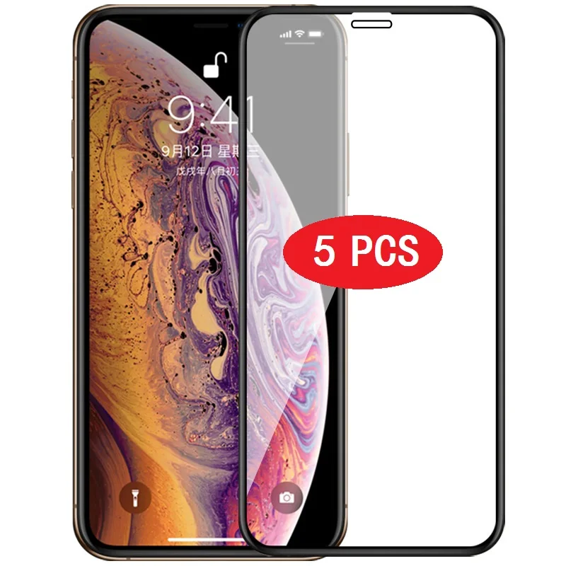 5VNT Visiškai Padengti Grūdinto Stiklo iPhone 12 X Xr Xs 7 8 6 6s Plus 11 Pro Max SE 2020 Screen Protector 4