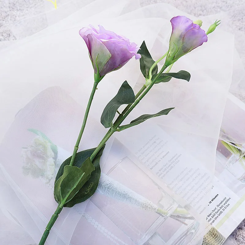 NAUJAS baltos spalvos lisianthus dirbtinio šilko gėlių namų stalo dekoro fotografijos gėlių, floristikos reikmenys 0
