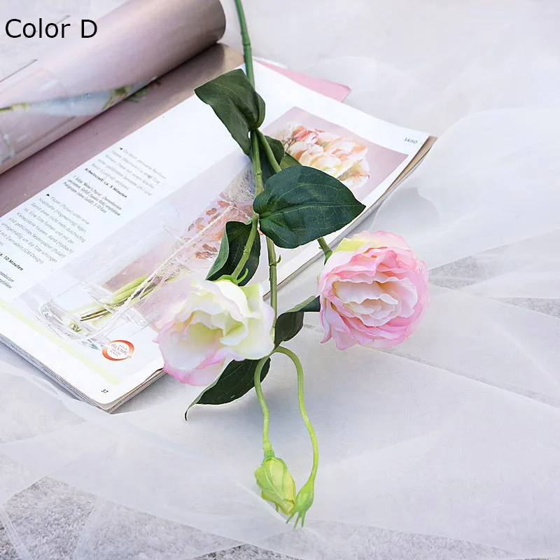 NAUJAS baltos spalvos lisianthus dirbtinio šilko gėlių namų stalo dekoro fotografijos gėlių, floristikos reikmenys 1