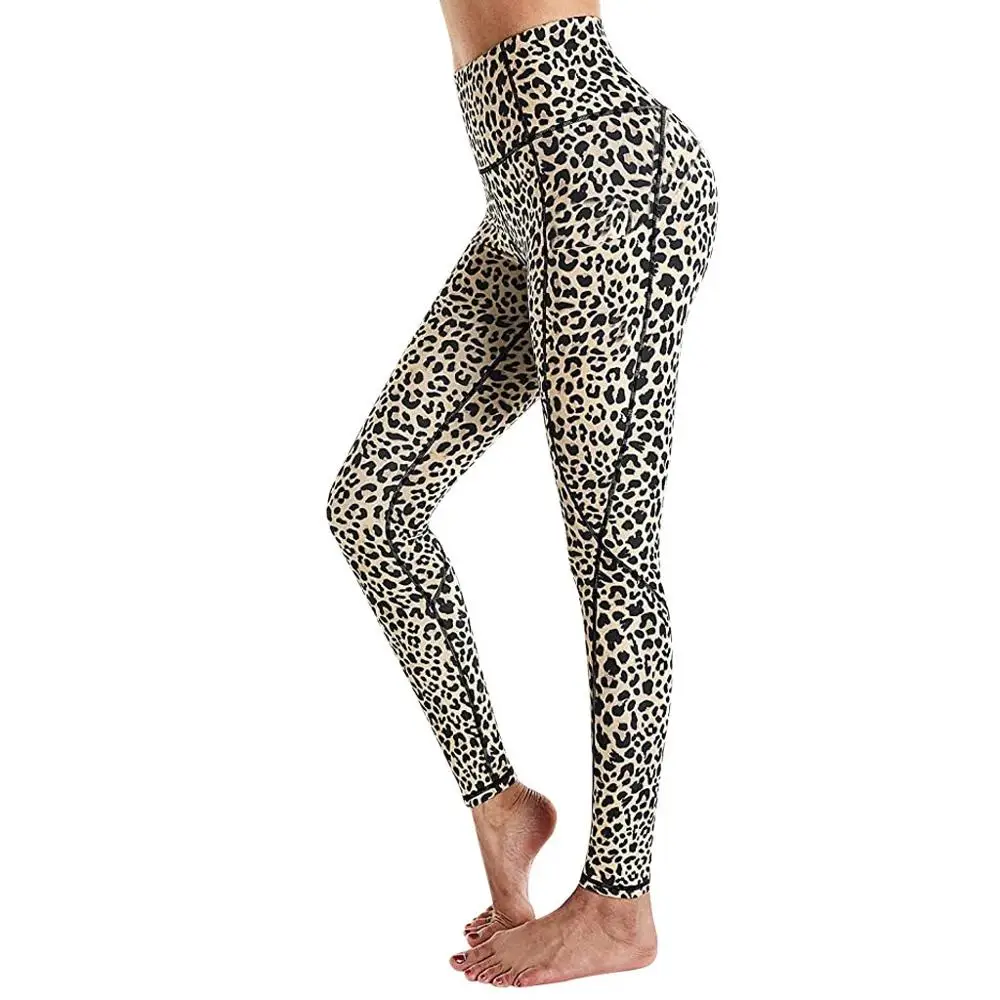 Aukštos Juosmens Kišenėje Antblauzdžiai Leopardas spausdinti Treniruotės Kišenėje antblauzdžiai Moterims, Drabužiai 2020 Pusėje Nėrinių Leggins mujer Fitneso Sportwears 2